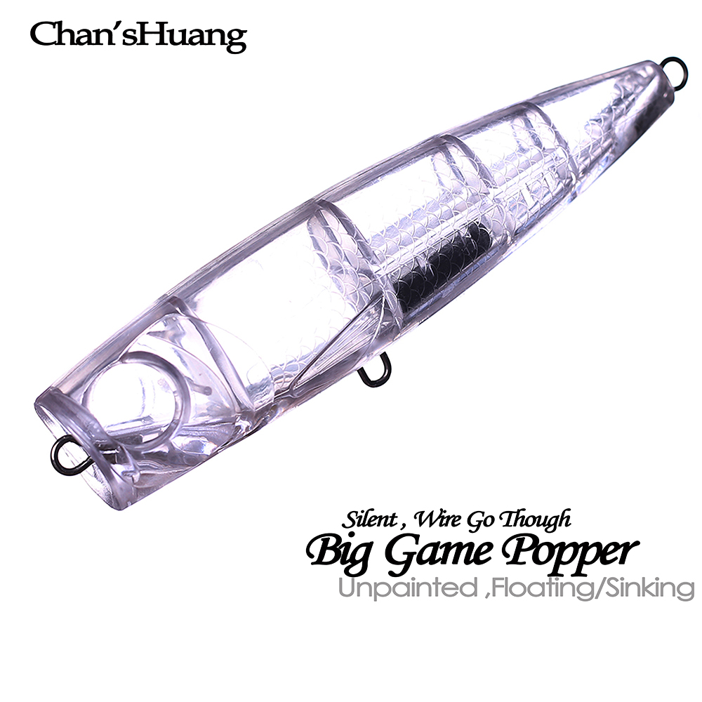 Fishing Lure Popper - Chan’sHuang 5PCS Unpainted Blanks Bait Floating/Sinking