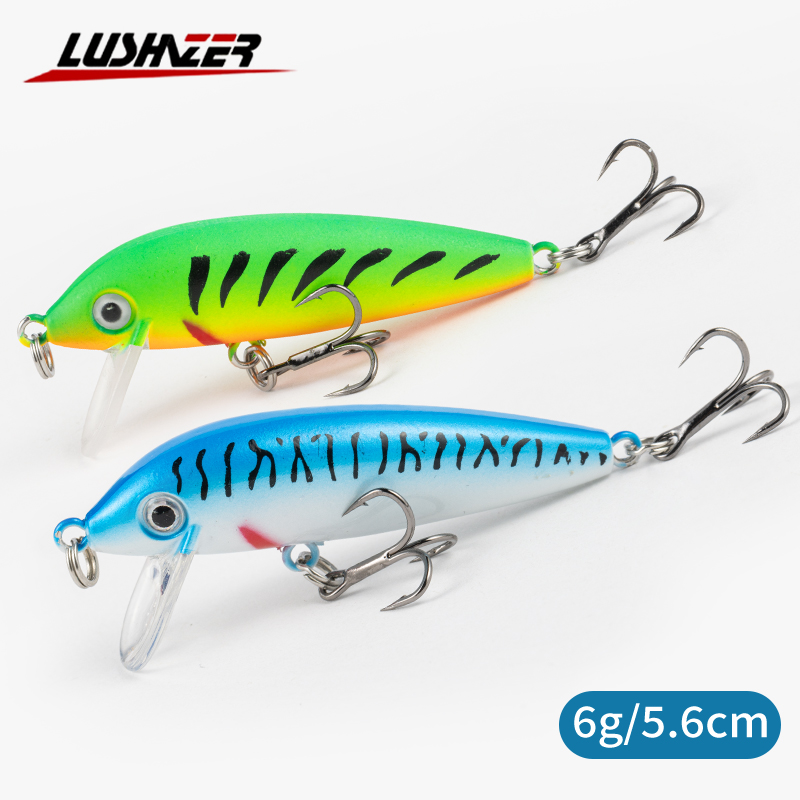 Fishing Lure Crankbait - LUSHAZER Sinking Minnow Baits 56mm6g Fishing