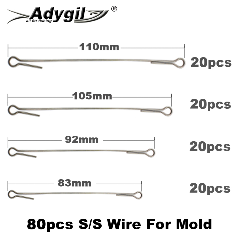 Fishing Lure Jig - Adygil DIY Fishing 80pcs S/S Wire