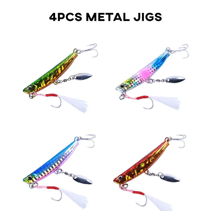 Fishing Lure Spinnerbait - Metal Jig Spoon Fishing Lures 4pcs