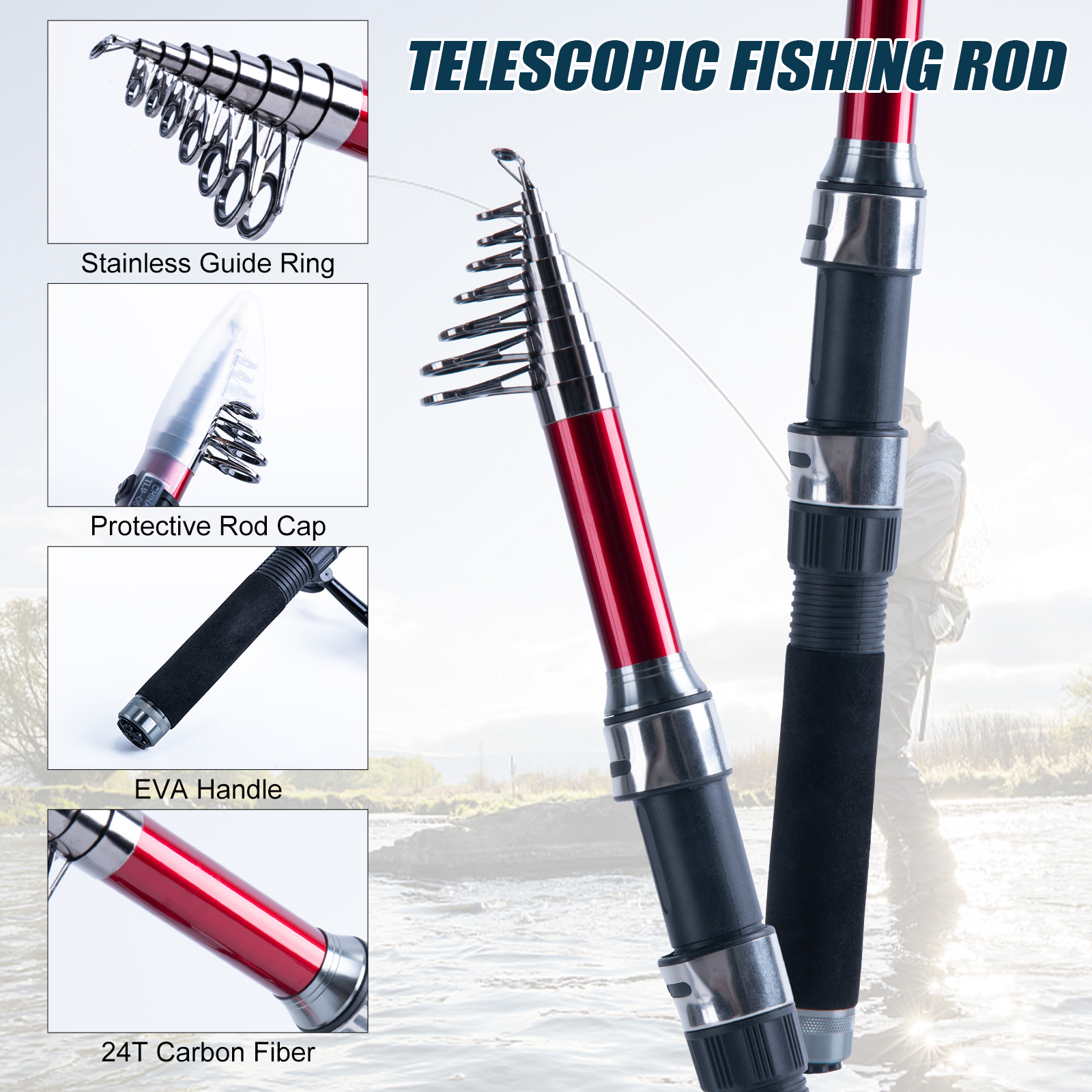 Goture Telescopic Fishing Rod  - Fishing Lure Spinner review and price