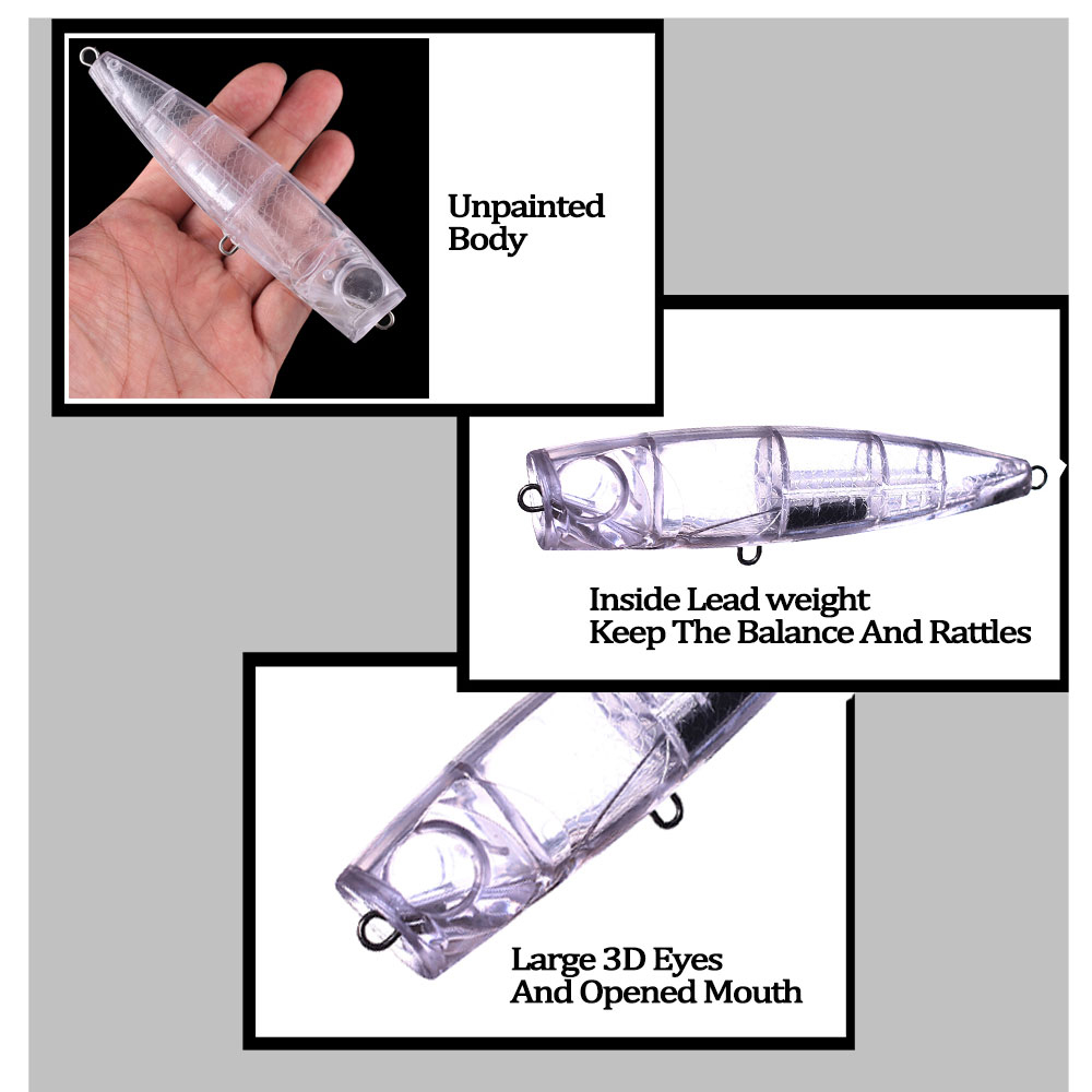 Chan’sHuang 5PCS Unpainted Bla - Fishing Lure Popper review and price