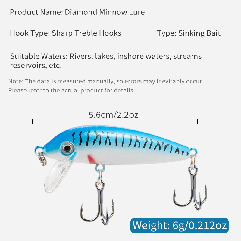 LUSHAZER Sinking Minnow Baits  - Fishing Lure Crankbait review and price