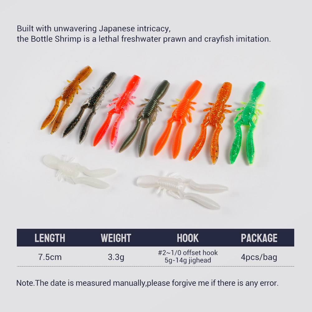 NOEBY Bottle Shrimp Craw 75mm  - Fishing Lure Spinnerbait review and price
