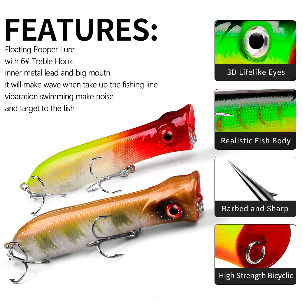 Topwater Popper Saltwater Fish - Fishing Lure Popper review and price