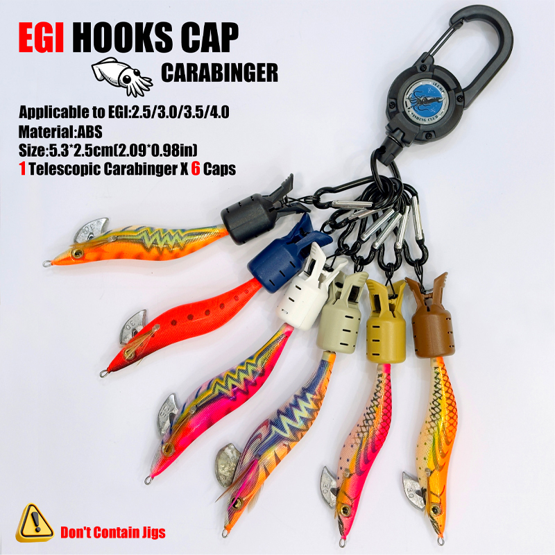 Squid Jig Hook Caps and Carabi - Fishing Lure Jig review and price