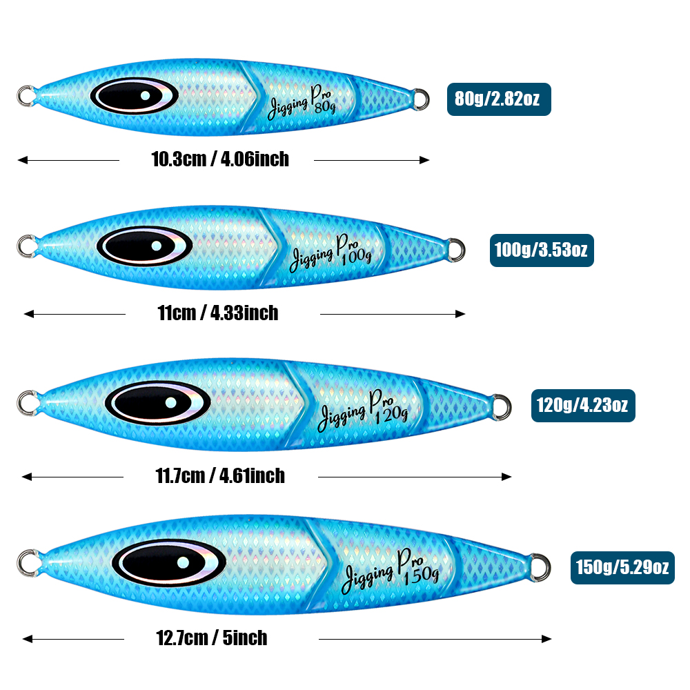 JIGGING PRO 80g 100g 120g 150g - Fishing Lure Spoon review and price
