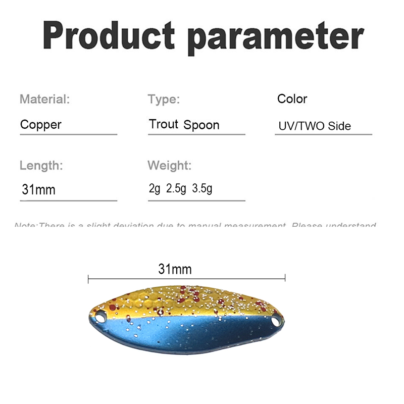 TROUT Spoon 2g 2.3g 3.5g Metal - Fishing Lure Spoon review and price