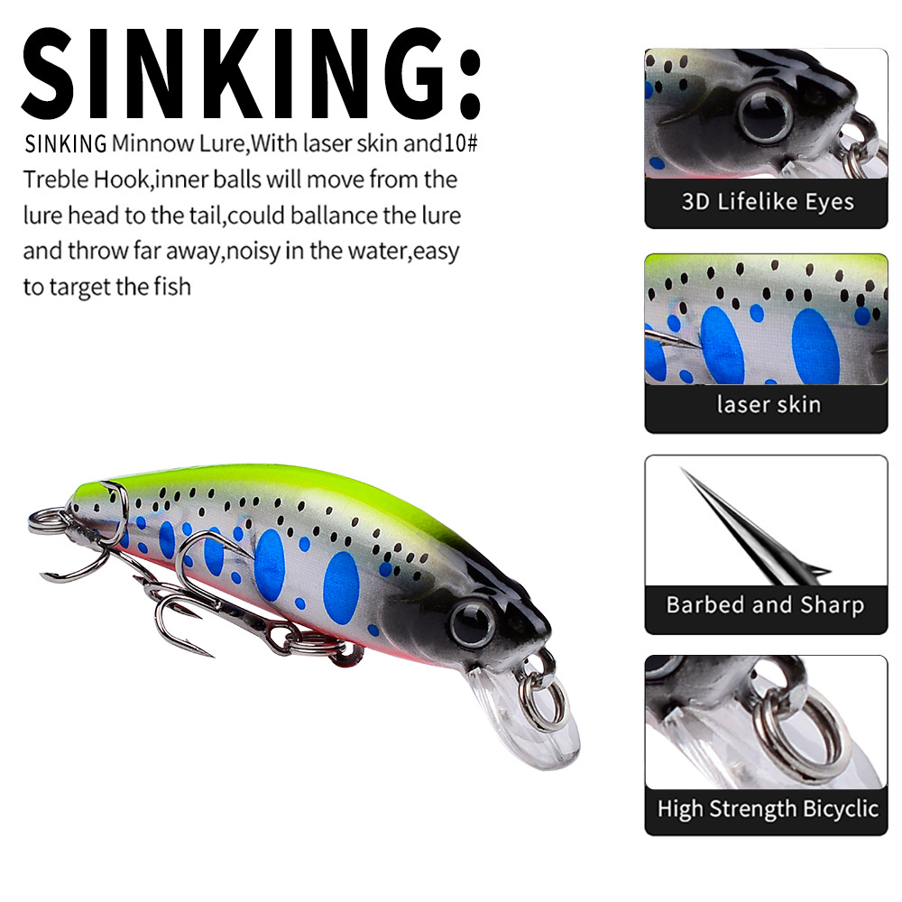 5.6cm 6.8g Mini Sinking Minnow - Fishing Lure Jerkbait review and price