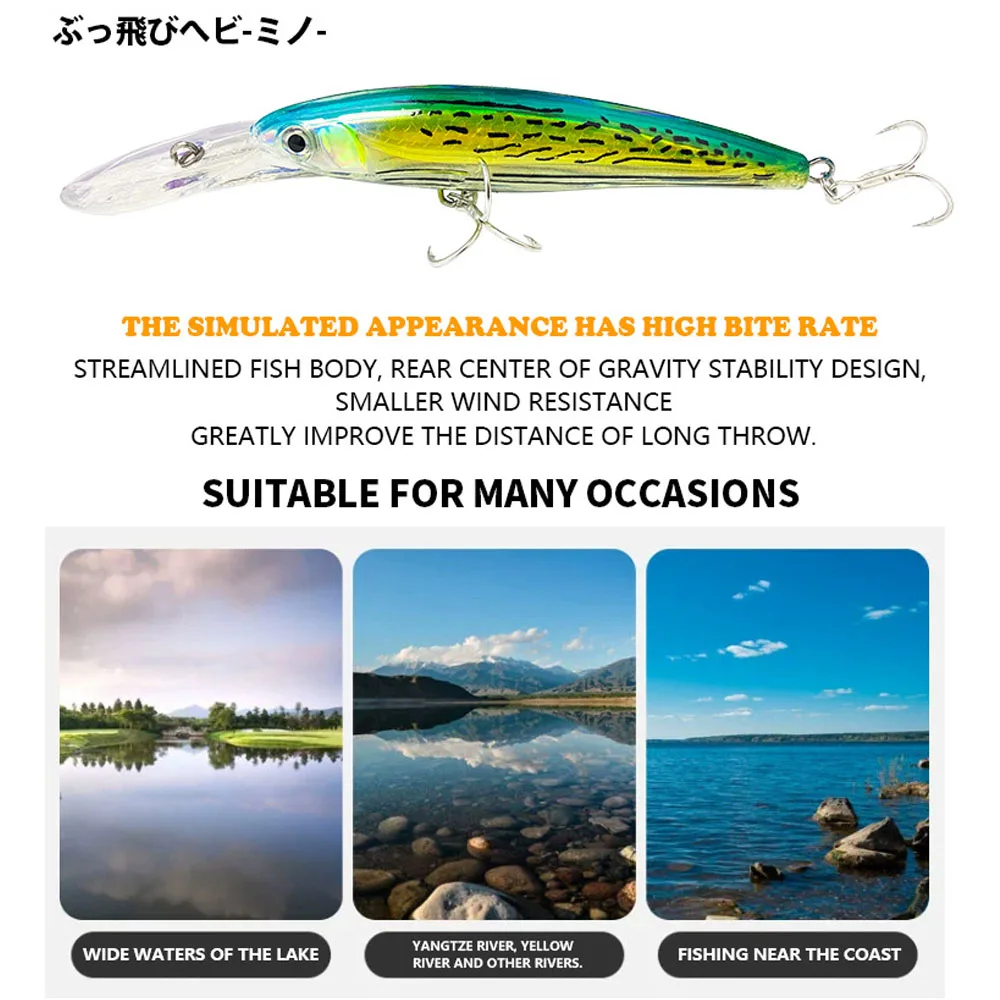 140mm 47g Big Trolling Minnow  - Fishing Lure Jerkbait review and price