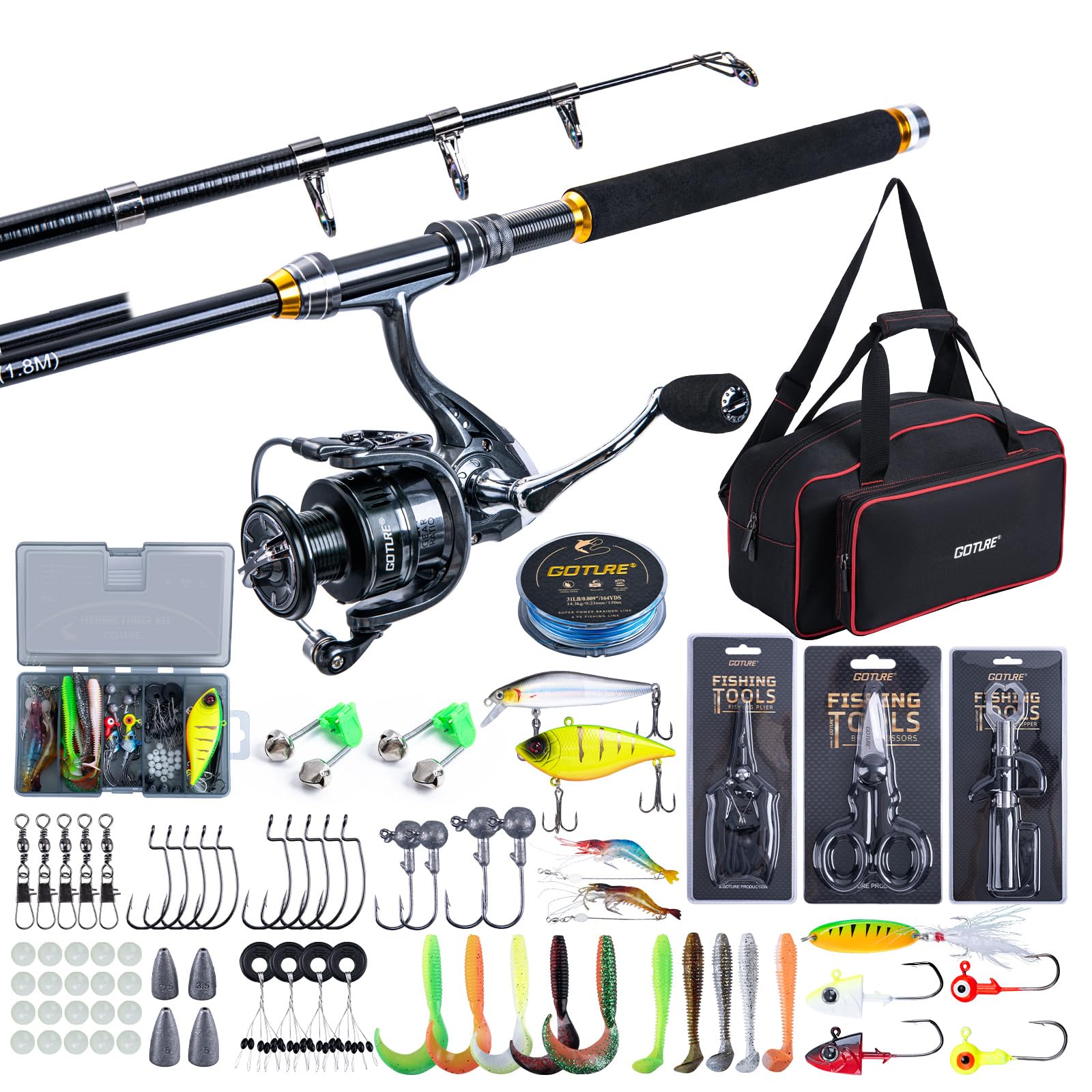 Goture Fishing Telescopic Rod  - Fishing Lure Spinner review and price